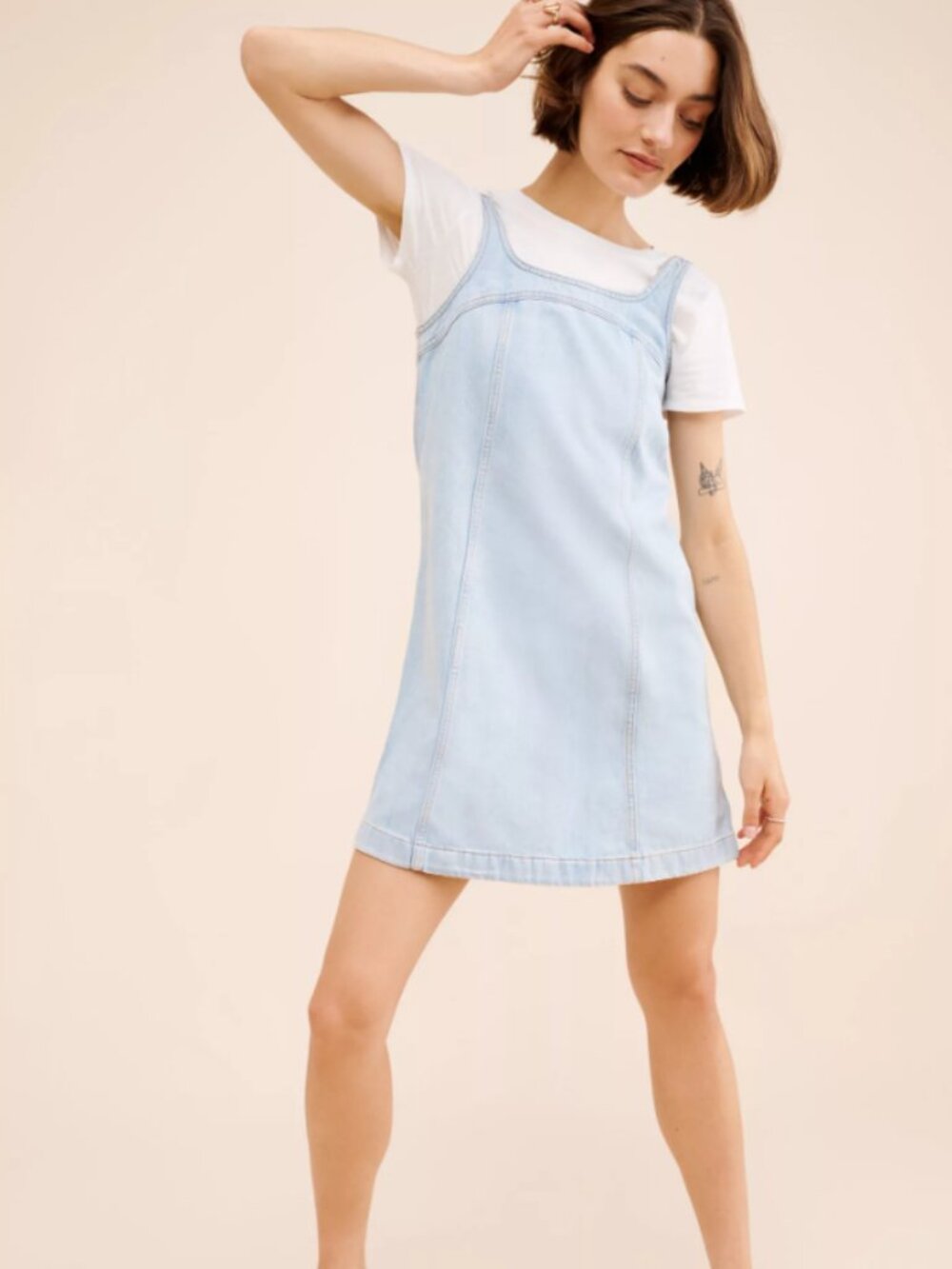 Madewell Sleeveless Denim Shift Mini Dress